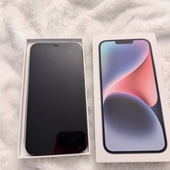Apple iPhone with baby blue Display